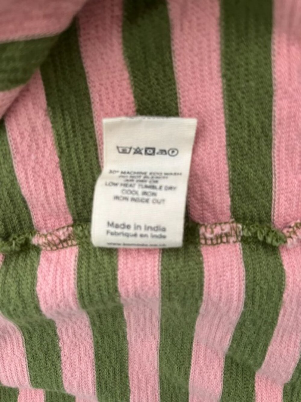 KOMODO Una Organic Cotton Mini Dress in Pink and Green Stripe | Size 6 - Picture 12 of 12
